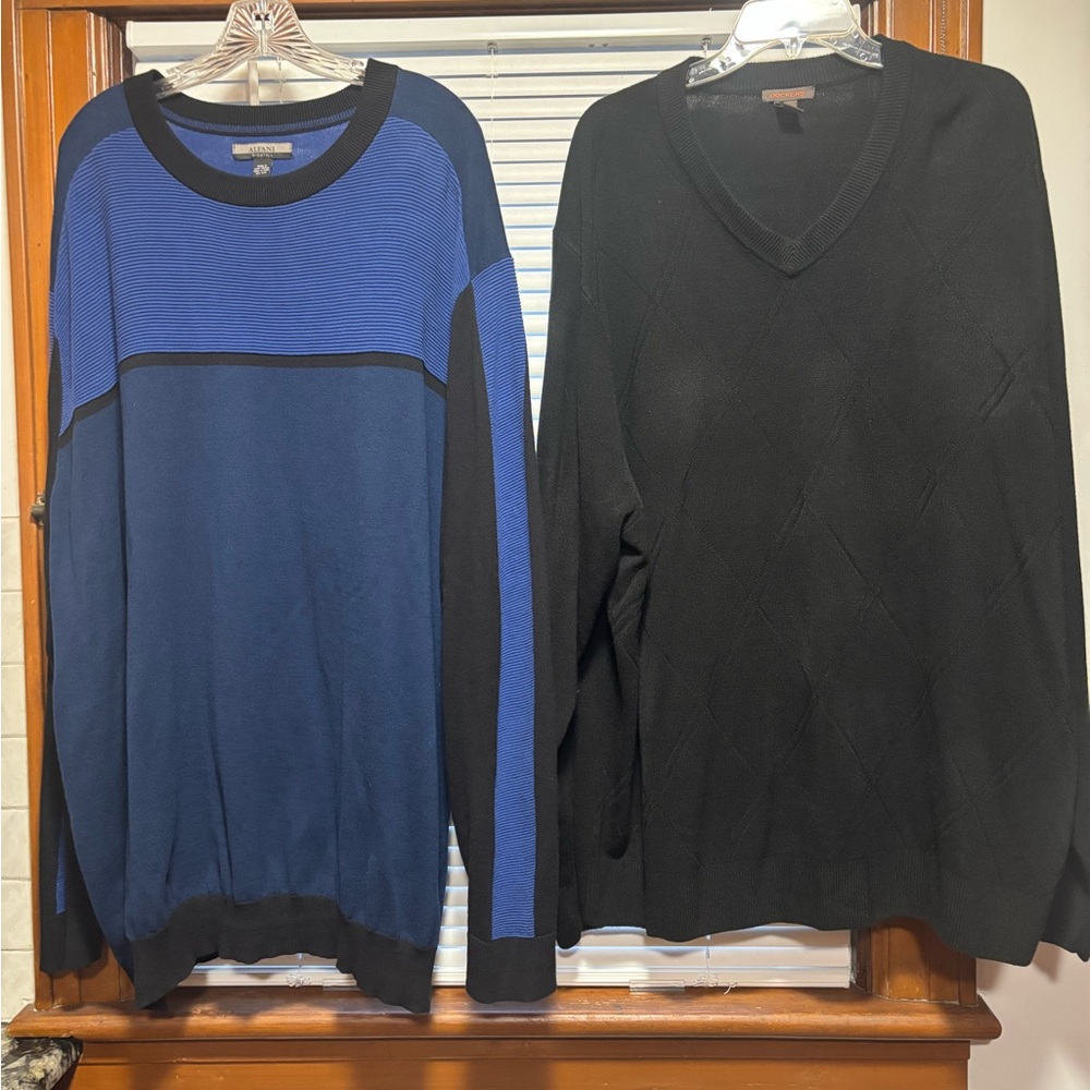 Men’s 3XLT dress/ casual sweaters blue black NWOT